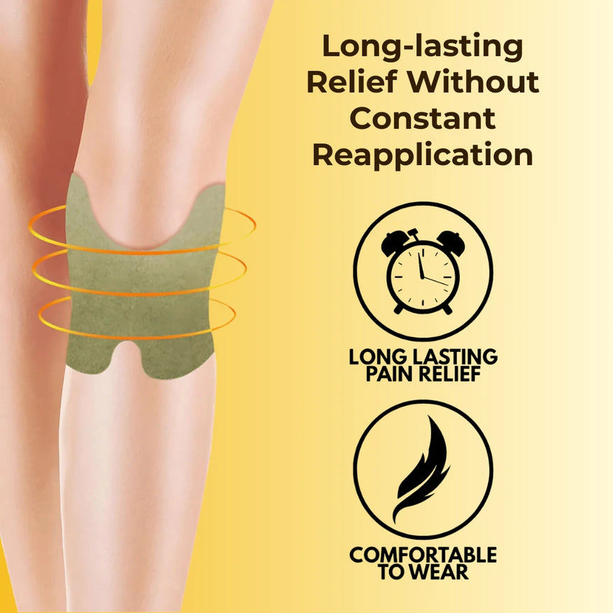 Certified Herbal Knee Pain Relieving Patches With FREE Herbal Joint Knee Oil